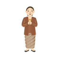 mulher vestem yogyakarta tradicional roupas vetor