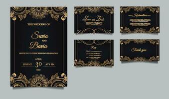 luxo elegante Casamento convite Projeto conjunto vetor