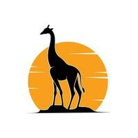 girafa plano estilo vetor logotipo