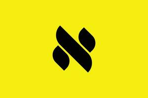 mínimo e criativo carta n logotipo modelo em amarelo fundo vetor