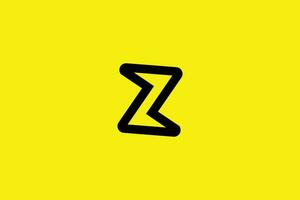 mínimo e criativo inicial carta z marca logotipo modelo em amarelo fundo vetor