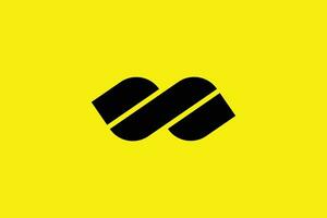 mínimo e criativo inifinity marca logotipo modelo em amarelo fundo vetor