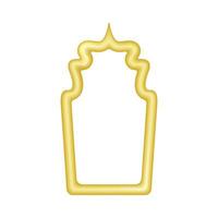 oriental ouro quadro. dourado esboço do a islâmico janela. vetor ilustração.