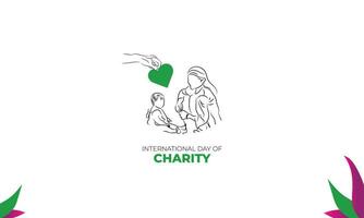 internacional dia do caridade logotipo vetor ilustração