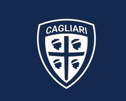 Cagliari clube logotipo símbolo branco serie uma futebol calcio Itália abstrato Projeto vetor ilustração com azul fundo