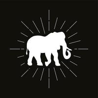 logotipo retro da silhueta do elefante vetor