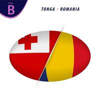 rúgbi concorrência tonga v romênia . rúgbi versus ícone. vetor