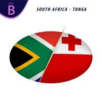 rúgbi concorrência sul África v tonga . rúgbi versus ícone. vetor