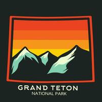 vetor do grande Teton nacional parque, montanha, perfeito para camiseta projeto, etc