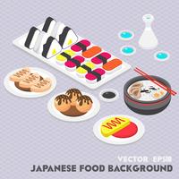 ilustração do conceito de comida japonesa de informação gráfica vetor