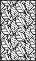desenhado à mão monocromático folhas padronizar vetor