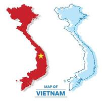 vetor Vietnã bandeira mapa conjunto simples plano ilustração