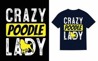 poodle cachorro camiseta projeto, tipografia, vetor, t camisa vetor