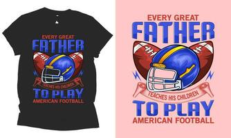cada ótimo pai ensina dele crianças para jogar americano futebol Halmet e futebol vetor camiseta Projeto.
