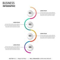 4 passos processo moderno infográfico diagrama vetor