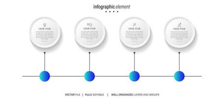 elementos infográfico idéia círculo colorida com 4 degrau vetor