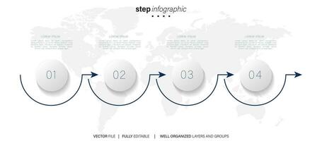 elementos infográfico idéia círculo colorida com 4 degrau vetor