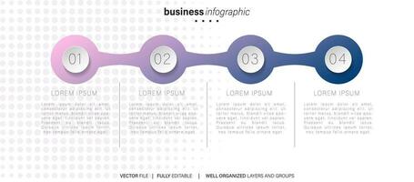 Novo produtos desenvolvimento infográfico gráfico Projeto modelo. editável infochart com ícones. instrutivo gráficos com 4 degrau seqüência. visual dados apresentação. vetor