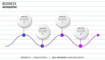 vetor infográfico seta Projeto com 4 opções ou passos. infográficos para o negócio conceito. pode estar usava para apresentações bandeira, fluxo de trabalho disposição, processo diagrama, fluxo gráfico, informação gráfico