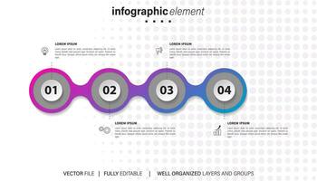 vetor infográfico seta Projeto com 4 opções ou passos. infográficos para o negócio conceito. pode estar usava para apresentações bandeira, fluxo de trabalho disposição, processo diagrama, fluxo gráfico, informação gráfico