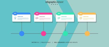 Linha do tempo infográfico com infográfico. moderno apresentação modelo com 6 spets para o negócio processo. local na rede Internet modelo em branco fundo para conceito moderno Projeto. horizontal layout. vetor