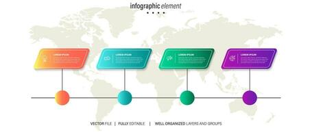 mente mapa infográfico modelo ou elemento Como uma vetor com 4 etapa, processo, opção, colorida rótulo, ícones, semicircular, circular, ramo seta, para venda deslizar ou apresentação, mínimo, moderno estilo