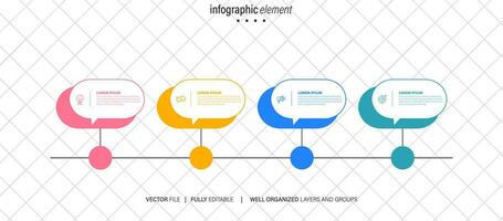 moderno 3d infográfico modelo com 4 passos. o negócio círculo modelo com opções para folheto, diagrama, fluxo de trabalho, Linha do tempo, rede Projeto. vetor eps 10