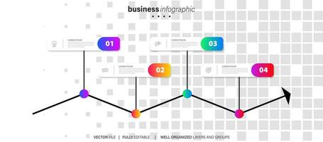 vetor infográfico 3d grandes círculo rótulo, infográfico com número 4 opções processos.