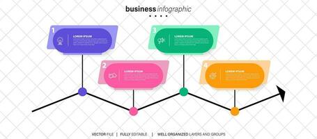 infográficos Projeto vetor e o negócio ícones com 4 opções.