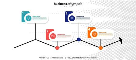 vetor infográfico plano modelo círculos para quatro rótulo, diagrama, gráfico, apresentação. o negócio conceito com 4 opções. para contente, fluxograma, passos, Linha do tempo, fluxo de trabalho, marketing. eps10