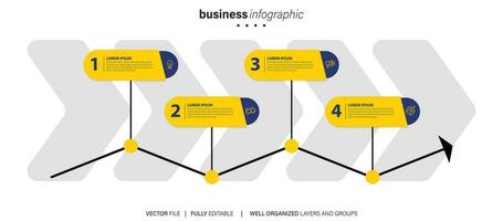 moderno infográfico modelo com 4 passos. o negócio círculo modelo com opções para folheto, diagrama, fluxo de trabalho, Linha do tempo, rede Projeto. vetor eps 10