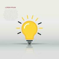 ícone de lâmpada em estilo simples. ilustração em vetor lâmpada no fundo branco isolado. ideia, solução, conceito de negócio de sinal de pensamento.