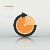 ícone de relógio em estilo simples. ilustração vetorial de tempo em fundo isolado. conceito de negócio de sinal de tempo de serviço rápido. vetor