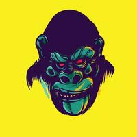gorila face obra de arte ilustração vetor