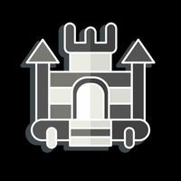 ícone inflável castelo. relacionado para diversão parque símbolo. lustroso estilo. simples Projeto editável. simples ilustração vetor