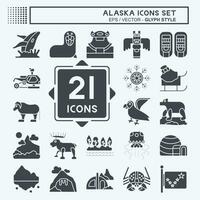 ícone conjunto Alaska. relacionado para Educação símbolo. glifo estilo. simples Projeto editável. simples ilustração vetor