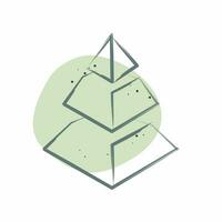 ícone pirâmide gráfico. relacionado para 3d visualização símbolo. cor local estilo. simples Projeto editável. simples ilustração vetor