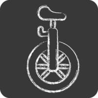 ícone monociclo. relacionado para diversão parque símbolo. giz estilo. simples Projeto editável. simples ilustração vetor