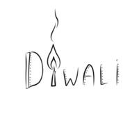 palavra diwali letras dentro rabisco estilo vetor