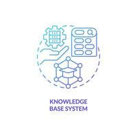 azul gradiente conhecimento base sistema fino linha ícone conceito, isolado vetor, ilustração representando conhecimento gerenciamento. vetor