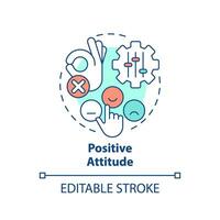 positivo atitude multi cor conceito ícone. construção relacionamento. cliente centrado. cliente confiar. vendas sucesso. volta forma linha ilustração. abstrato ideia. gráfico Projeto. fácil para usar vetor