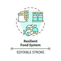 editável resiliente Comida sistema ícone representando inflação de calor conceito, isolado vetor, global aquecimento soluções linear ilustração. vetor