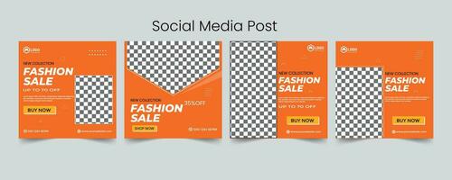 design de modelo de postagem de mídia social de moda vetor