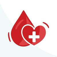 vermelho coração e sangue solta representando sangue doação - sangue doação campanha - doação de sangue vetor