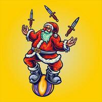 assombrada circo com arrepiante mal santa claus vetor ilustrações para seu trabalhos logotipo, mercadoria camiseta, adesivos e rótulo desenhos, poster, cumprimento cartões publicidade o negócio companhia ou marcas.