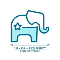 2d pixel perfeito azul republicano festa logotipo, isolado vetor ilustração do político festa símbolo.