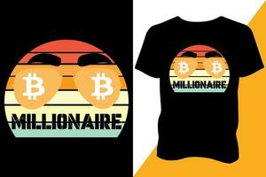 bitcoin minimalista Novo impressionante camiseta Projeto vetor