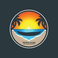 tropical ilha logotipo vetor