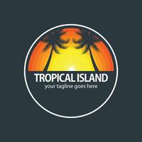 tropical ilha logotipo vetor