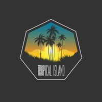 tropical ilha logotipo vetor